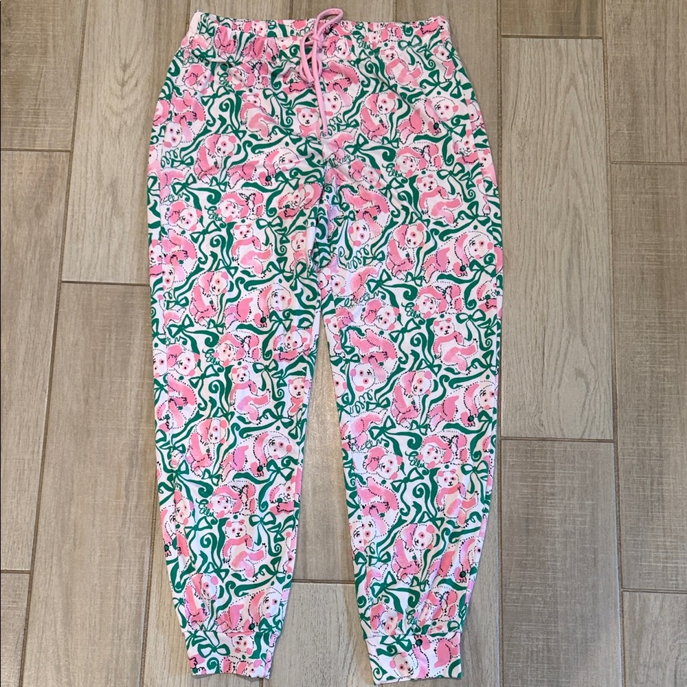 Lilly Pulitzer Pink Floral Print Jogger Pajama Pants